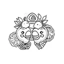 couple tattoo for people who love each other with avocado tattoo design idea