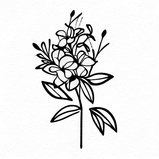 small bouquet of oleander, belladonna and aconite tattoo design idea