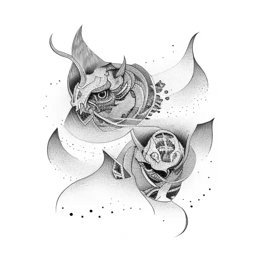 father and son in a timeless loop tattoo design idea