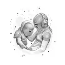 father and son in a timeless loop tattoo design idea