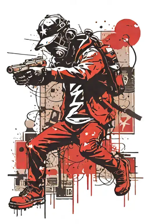 Banksy art works combination design tattoo design idea