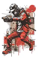 Banksy art works combination design tattoo design idea