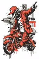 Banksy art works combination design tattoo design idea