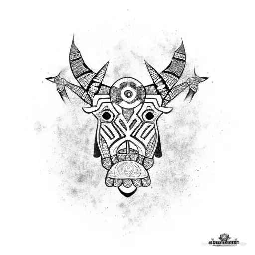 black taurus  tattoo design idea