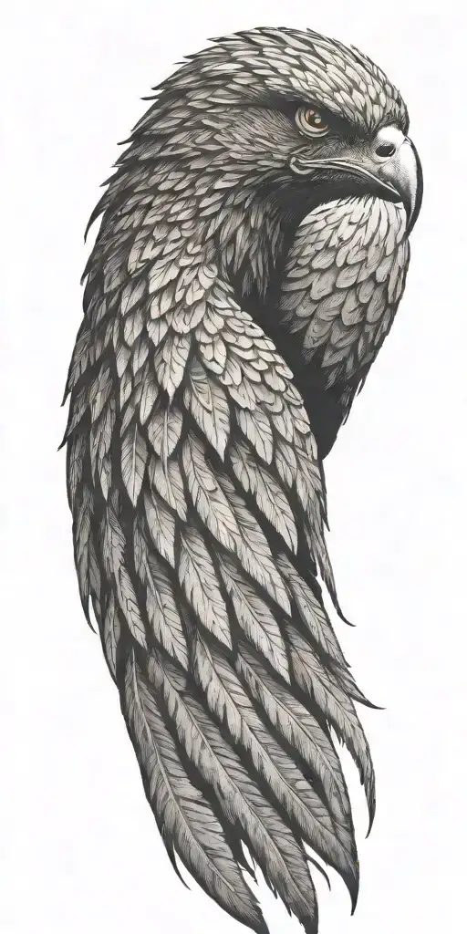flaming Phoenix rising from ash tattoo design idea