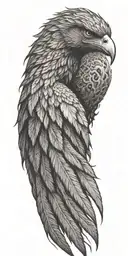 flaming Phoenix rising from ash tattoo design idea