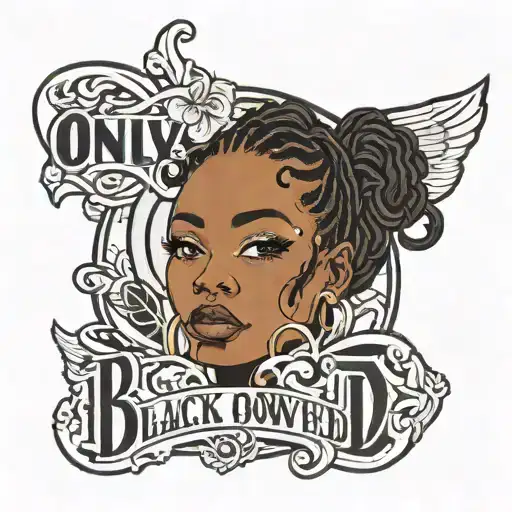 only text: 'black owned' tattoo design idea