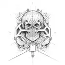 cross that doubles as a scale  tattoo design idea