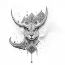 cross that doubles as a scale  tattoo design idea