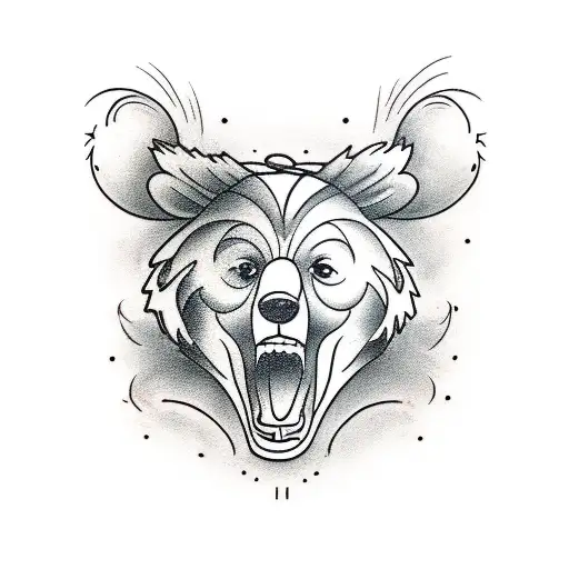 honey bear tattoo design idea