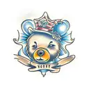 honey bear tattoo design idea