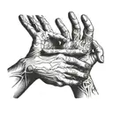hands reaching tattoo design idea