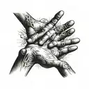 hands reaching tattoo design idea