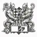 God and devil play chess tattoo design idea
