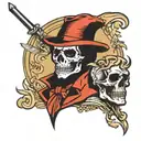 Paul Revere midnight ride skull face tattoo design idea