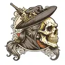 Paul Revere midnight ride skull face tattoo design idea