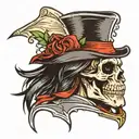 Paul Revere midnight ride skull face tattoo design idea
