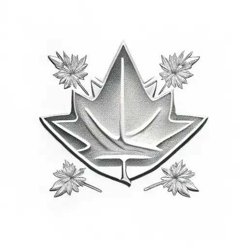 Canadian Ranger logo with white flowers and rifle tattoo design idea
