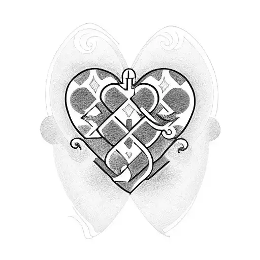 3 hearts with initials D C L in them and a heartbeat line going through the hearts tattoo design idea