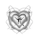 3 hearts with initials D C L in them and a heartbeat line going through the hearts tattoo design idea