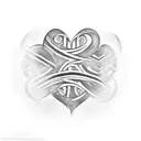 3 hearts with initials D C L in them and a heartbeat line going through the hearts tattoo design idea