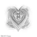 3 hearts with initials D C L in them and a heartbeat line going through the hearts tattoo design idea
