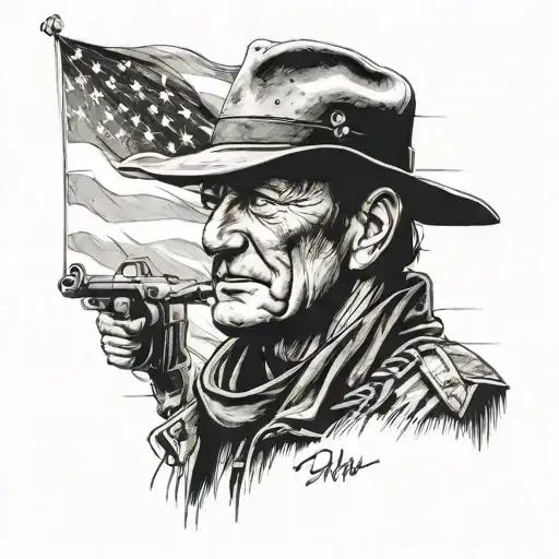 John Wayne marine   tattoo design idea