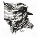 John Wayne marine   tattoo design idea