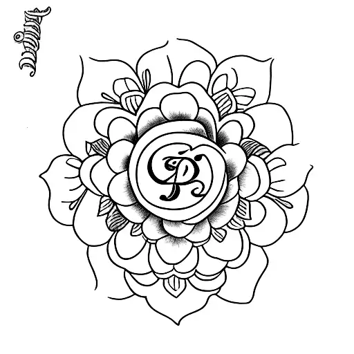flower with the name 'preet' tattoo design idea