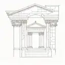 Incorporate elements of Ancient Roman architecture into a minimalist design tattoo design idea