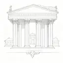 Incorporate elements of Ancient Roman architecture into a minimalist design tattoo design idea