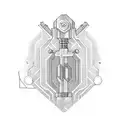 Dumbbell with circuit board design tattoo design idea