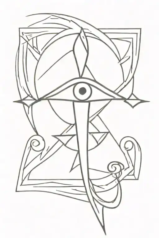 ankh symbol and an eye tattoo design idea