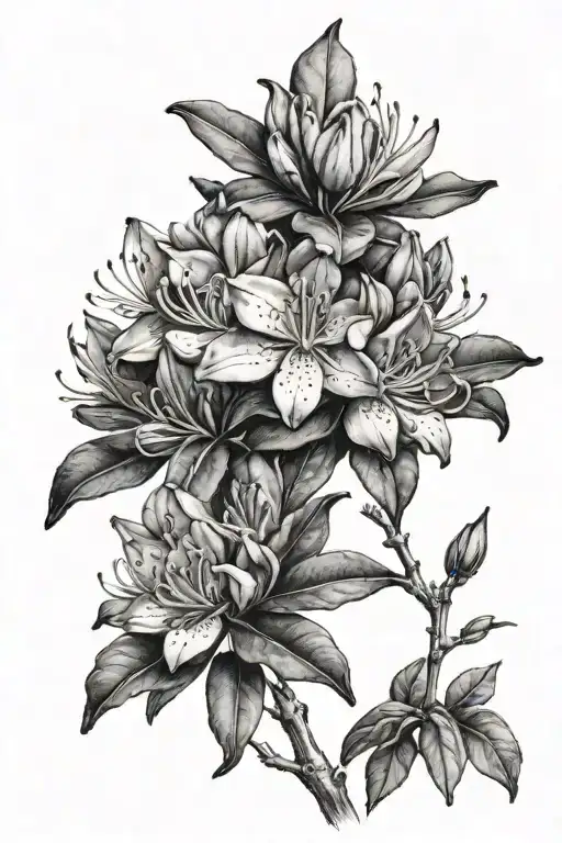 Nepal Rhododendron arboreum flowers tattoo design idea