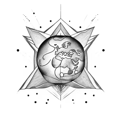 earth element with quote of power  tattoo design idea