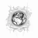 earth element with quote of power  tattoo design idea