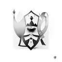 cavalier echecs noir tattoo design idea