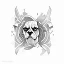 cavalier echecs noir tattoo design idea