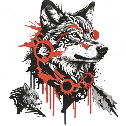 throat tattoo wolf tattoo design idea