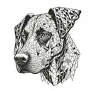 german shorthaired pointer dog face tattoo design idea
