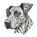 german shorthaired pointer dog face tattoo design idea
