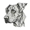 german shorthaired pointer dog face tattoo design idea