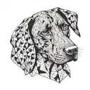german shorthaired pointer dog face tattoo design idea