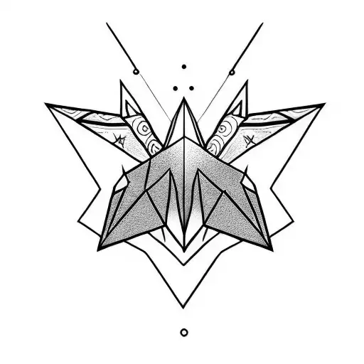 paper crane tattoo design idea