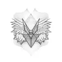 paper crane tattoo design idea