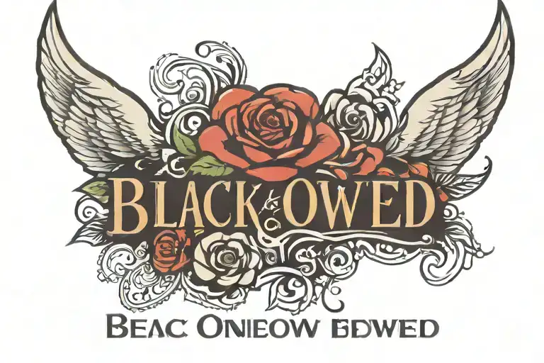 text: “Black Owned“ tattoo design idea