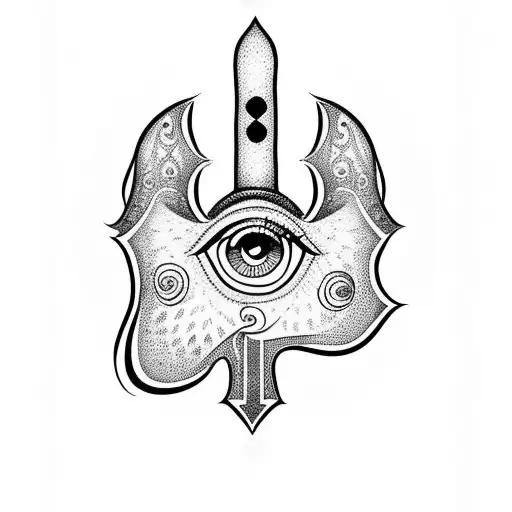 HAMSA with realistic eye tattoo design idea
