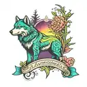 aurora borealis colors tattoo design idea