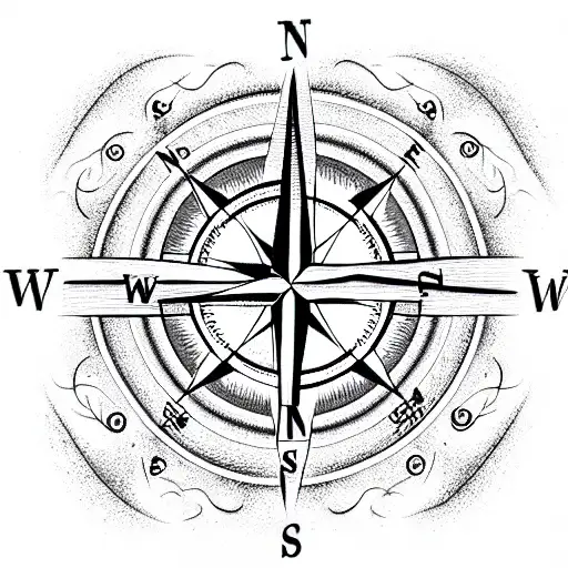 Compass tattoo design idea