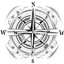 Compass tattoo design idea